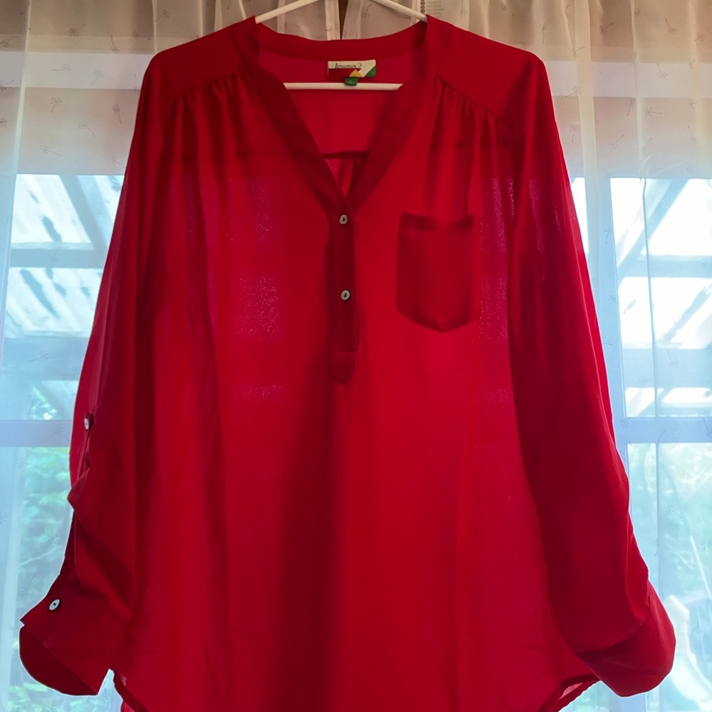 ModCloth Red Sheer Tunic